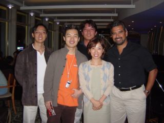 The co-founders of Com2uS in 2003: Park Ji Young - female CEO, Young Il Lee - CTO, Gin Hyeon - VP International, Henry Teh - COO/CMO/General Counsel, Henk Rogers - founder of Blue Planet Software and owner of Tetris